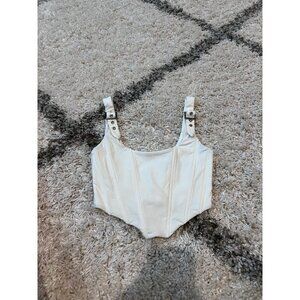 White Fox Buckle Corset Top